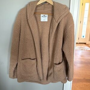 Ladies, Hollister, Sherpa jacket with hood and pockets